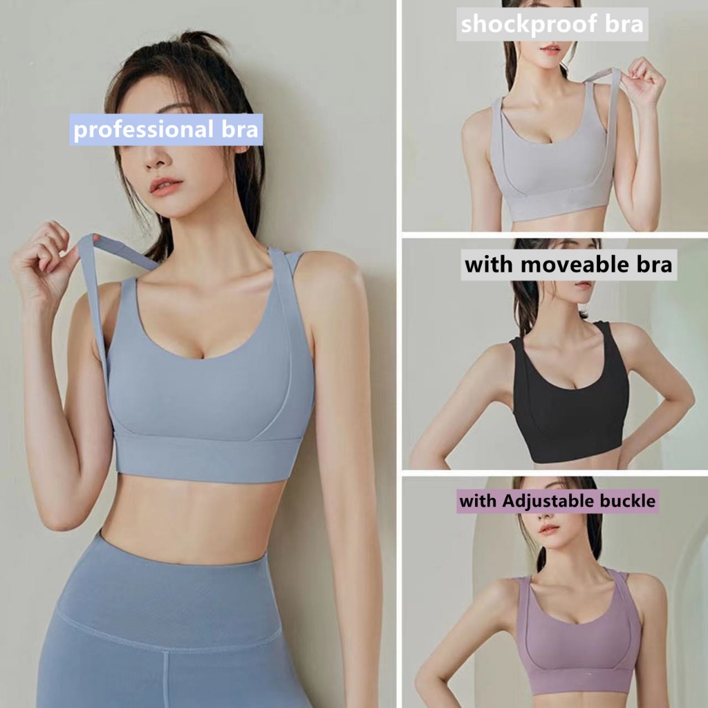 Threaded Sports Vest Bra Women'S Shockproof High-Strength Professional Fitness Yoga Clothes Top