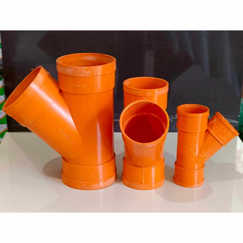 BIOPIPE PVC EQUAL WYE AND WYE REDUCER ORANGE | SIZES 2