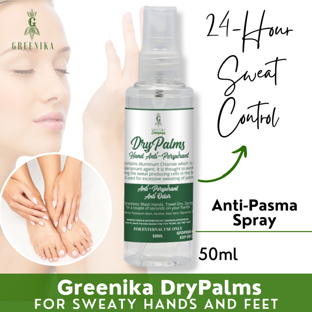 [ 48 HOUR HAND DEODORANT ] Greenika DryPalms Hand AntiPerspirant Spray Anti Odor Antiperspirant