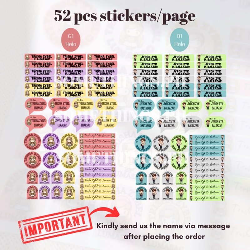Personalized Name Holo Sticker/Label (SomeThingsPH Prints) | Shopee ...
