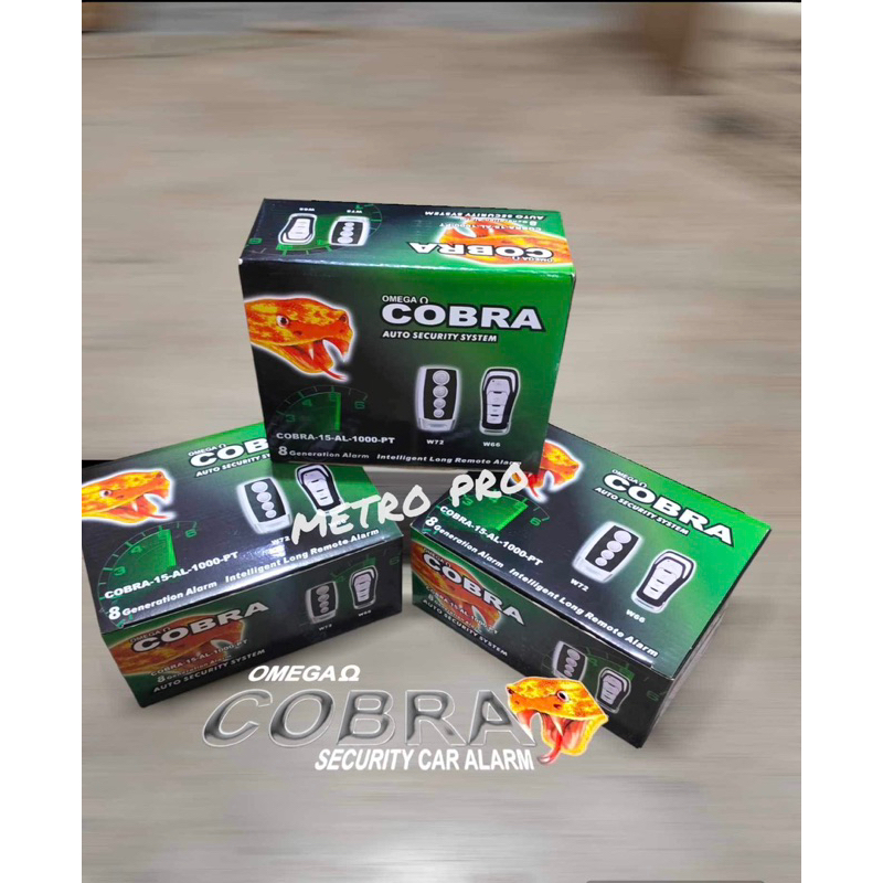 Omega Car Alarm Cobra Auto Security System Long Remote Alarm COBRA-15 ...