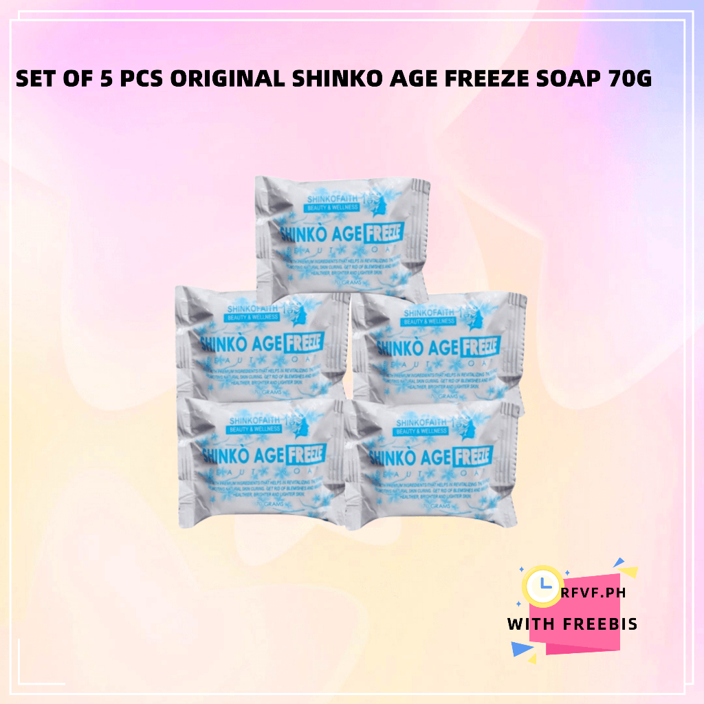 ORIGINAL SET OF 5 PCS SHINKO SOAP Shinko Soap Age Freeze Beauty Soap ...