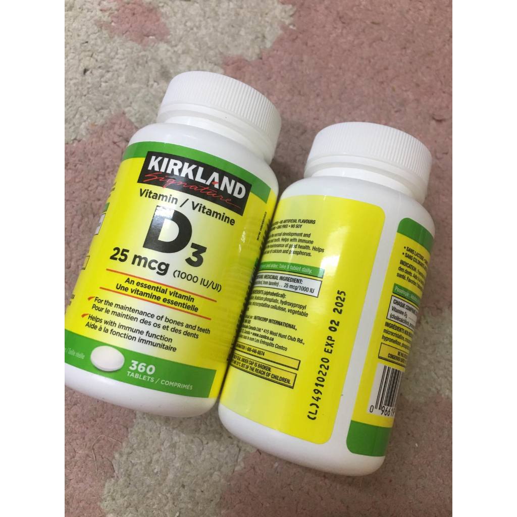 KIRKLAND SIGNATURE Vitamin D3 1000 IU 25mcg (360 pcs) Shopee Philippines