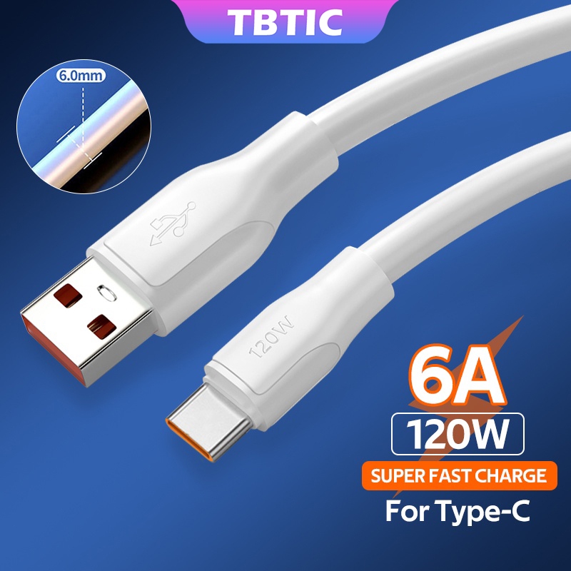 Charging Cable Super Fast Charger Type C 120W 6A Super Fast