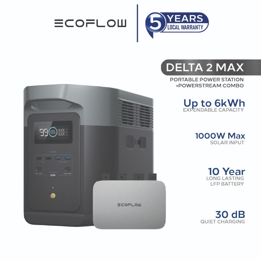 Ecoflow Delta Max Power Station Portable Power Source Powerstream Microinverter Ecoflow Ph