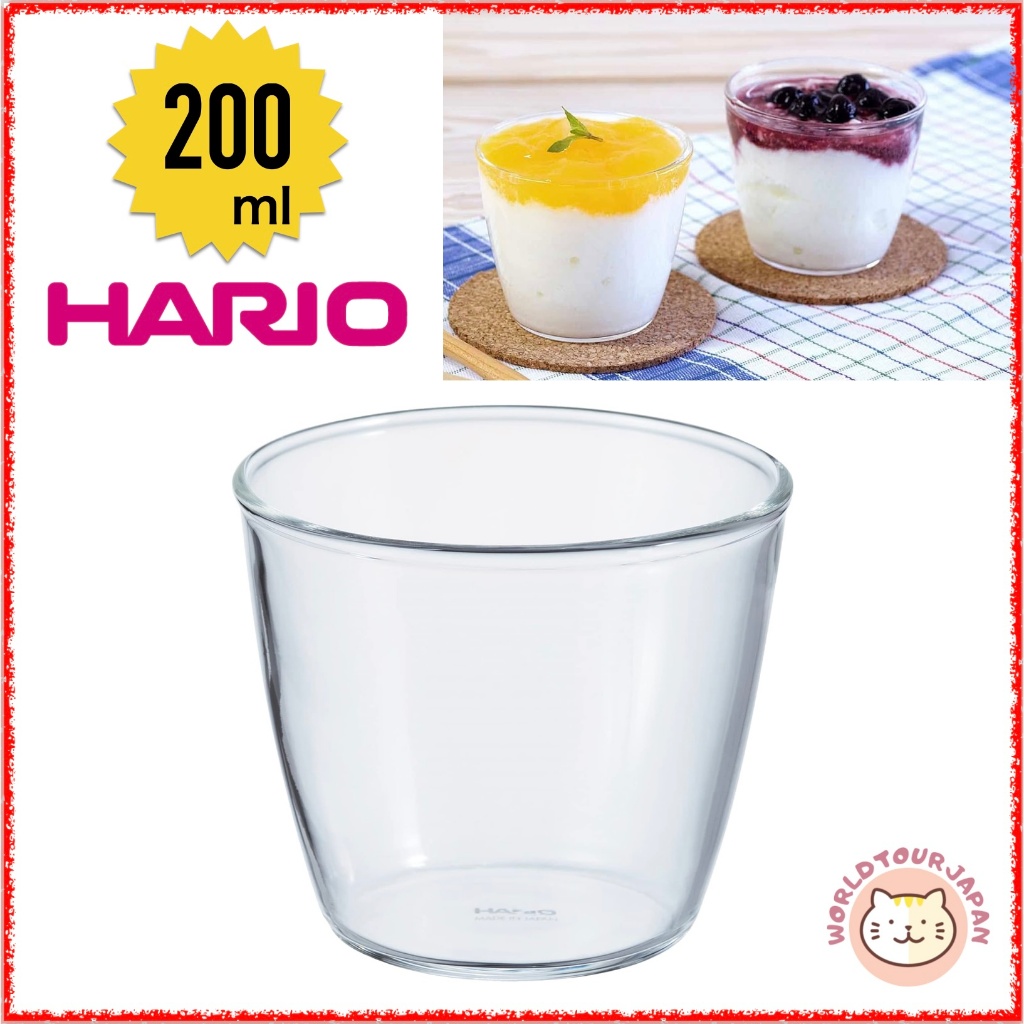 HARIO heatresistant Glass Cup / PRC20BK / 200ml / Microwave Save / Dishwasher Safe / Made in