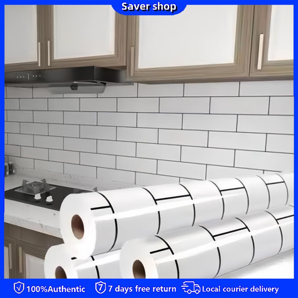 PVC heatproof Kitchen Wallpaper 3D Backsplash Subway Tiles Sticker