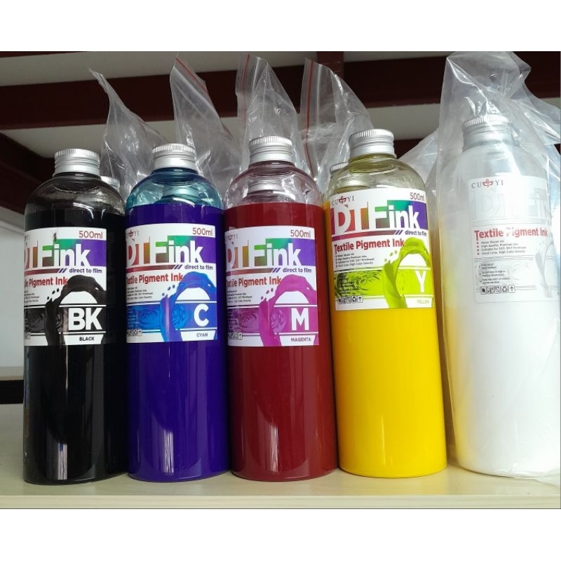 500ml Cuyi DTF Ink Textile Pigment Ink CMYK WHITE | Shopee Philippines