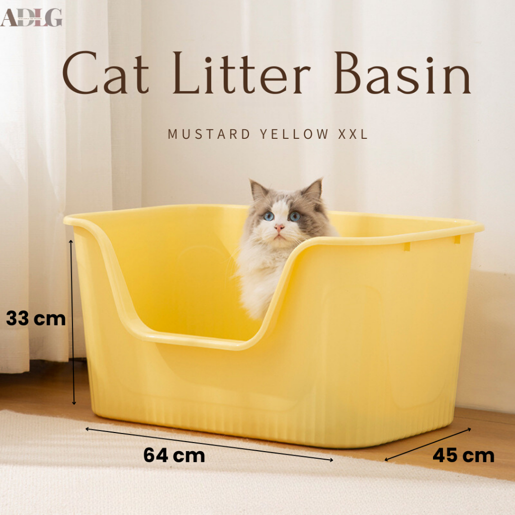 Cat Litter Box for Large and Oversized Cats, XXL, XL, High Wall, with ...