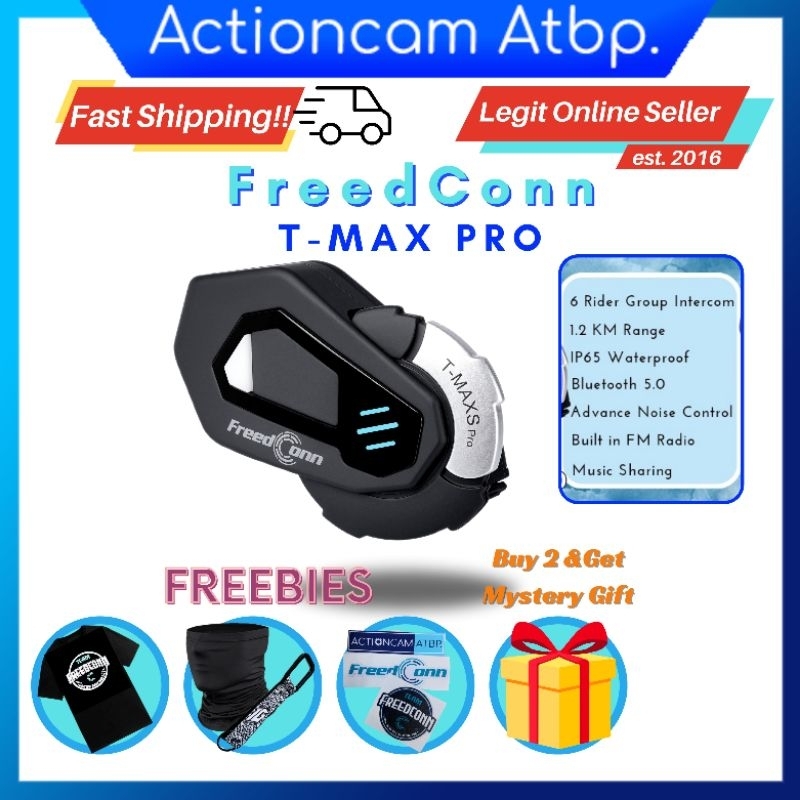 FreedConn TMAX-S PRO Motorcycle Helmet Intercom Bluetooth Headset ...