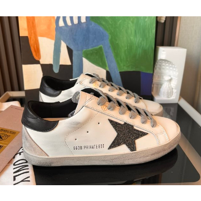 Golden Goose GGDB Small Dirty Shoes women s and men s Casual Sneakers White Shoes Flat Flash black