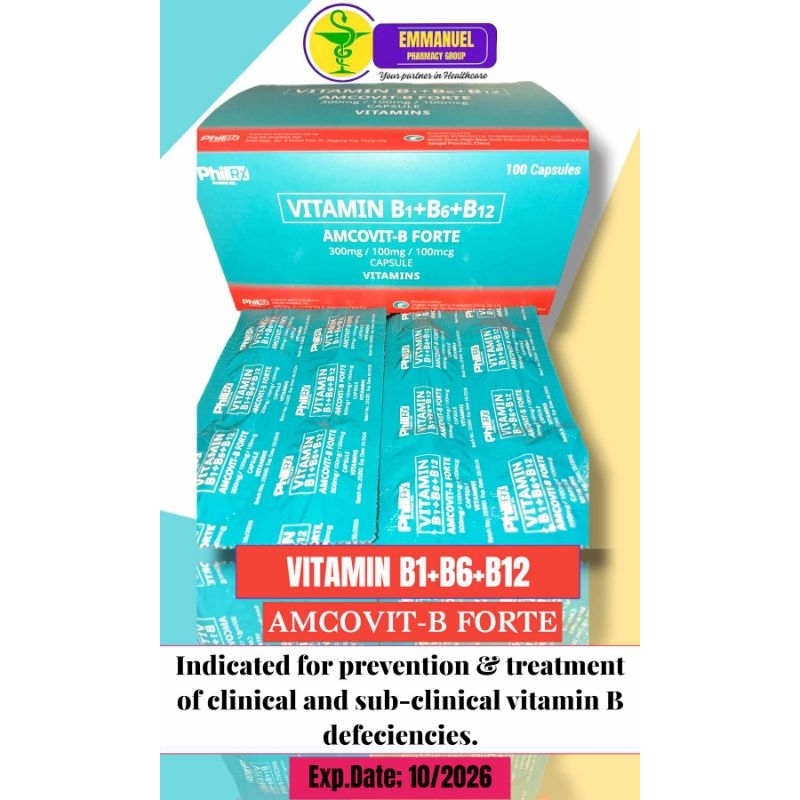 Vit.B1+B6+B12 AMCOVIT -B FORTE 300mg/100mg/100mcg | Shopee Philippines