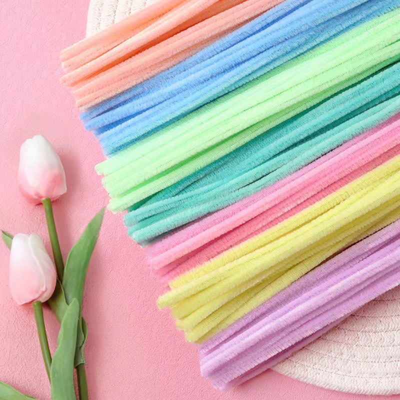 qjoq.ph | 100PCS Fuzzy Wire Colored Chenille Wires Fluffy Sticks Stems ...