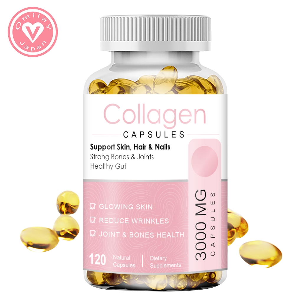 Omilay Collagen Glow Capsules with Vitamin C Anti Aging Skin Whitening ...