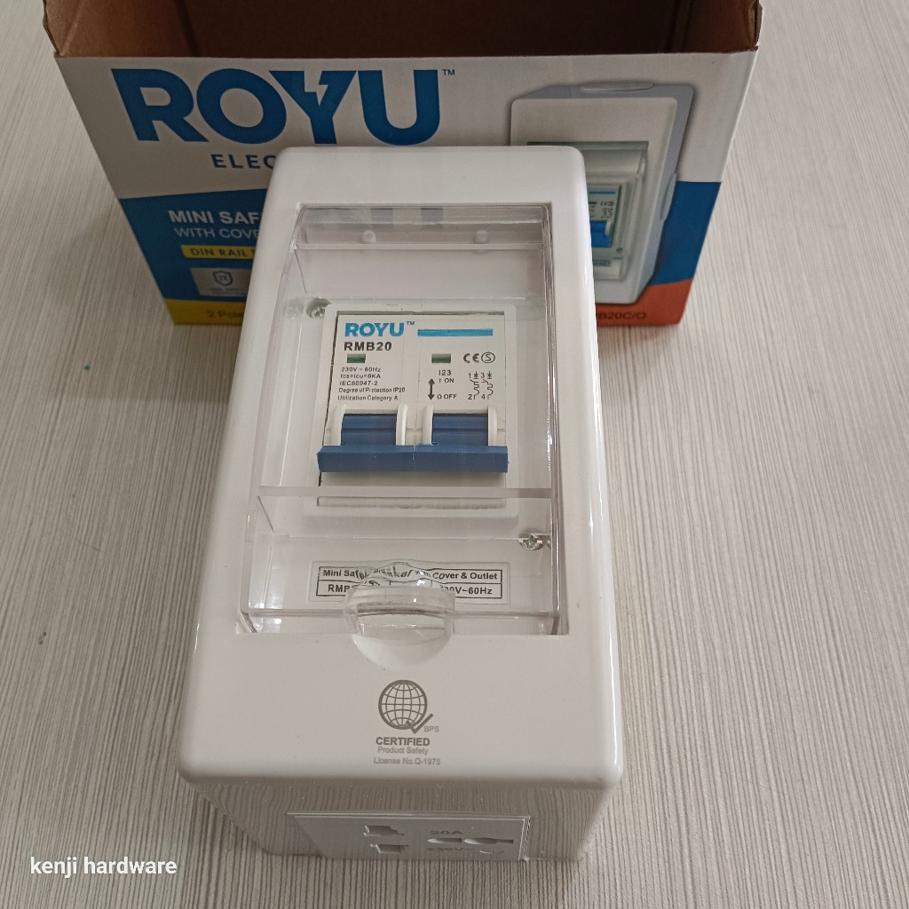 Royu Mini Safety Breaker with Cover and Outlet 20A, 32A (DIN Rail Type ...