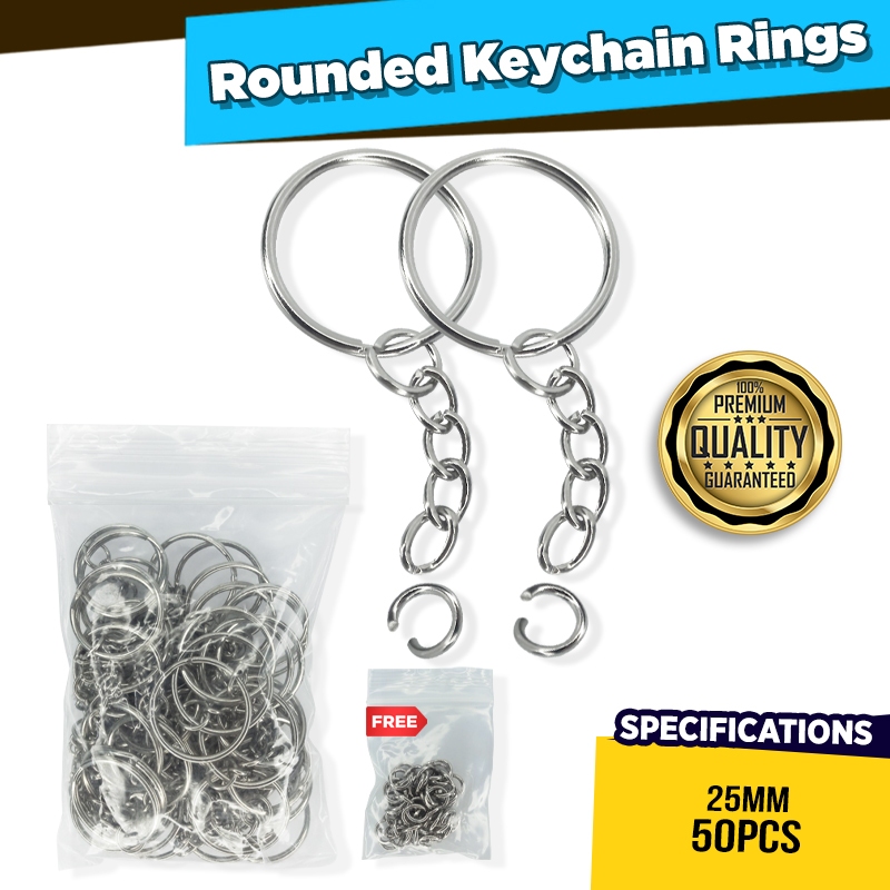 25mm Split Key Ring with free Jump Ring for DIY Keychain Silver ...