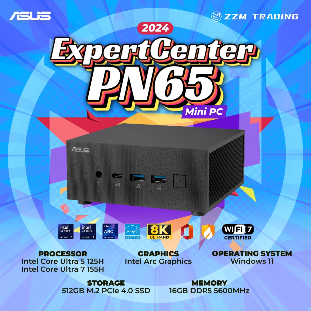 ASUS ExpertCenter PN65 Mini PC Intel Core Ultra 5/Ultra 7 16GB RAM ...