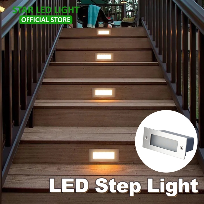 LED 220V Recessed Buried Wall Lamp Outdoor Waterproof 3W 5W Stair Steps ...