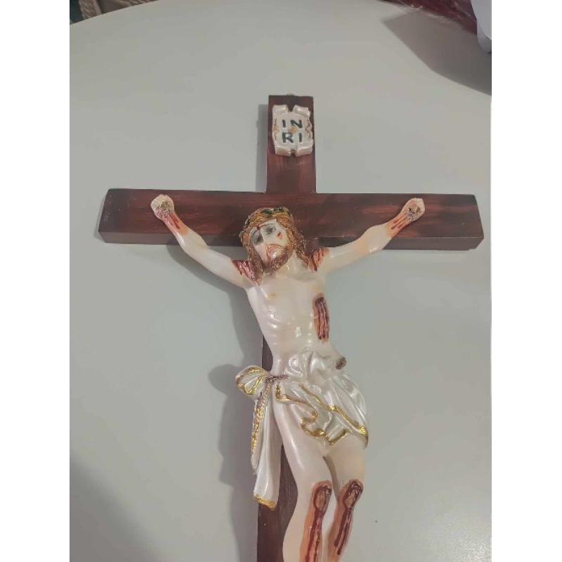 Crusifix hanging pearl white finish 2ft cross special | Shopee Philippines