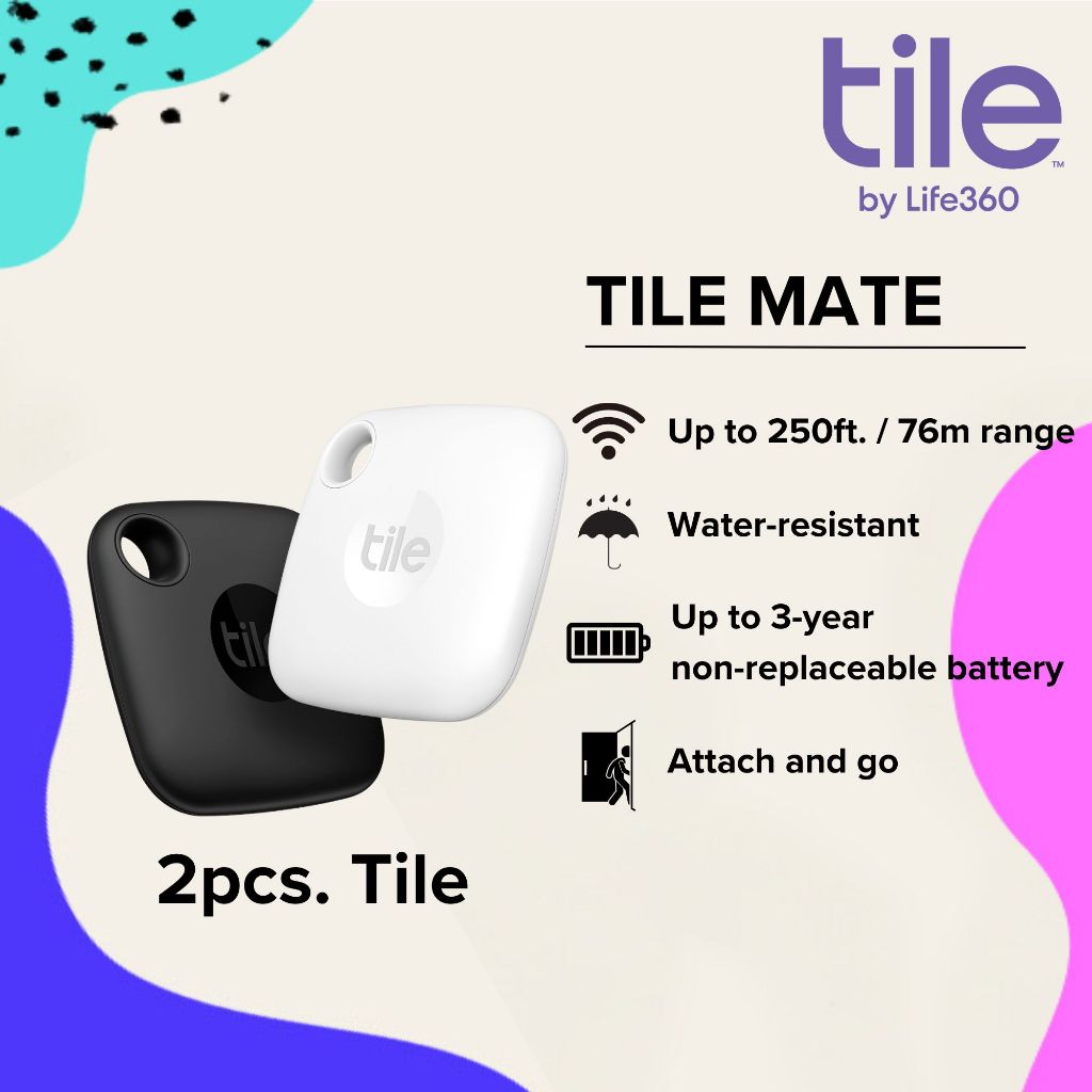 Tile mate 2pcs the versatile tracker works in ios and android gps