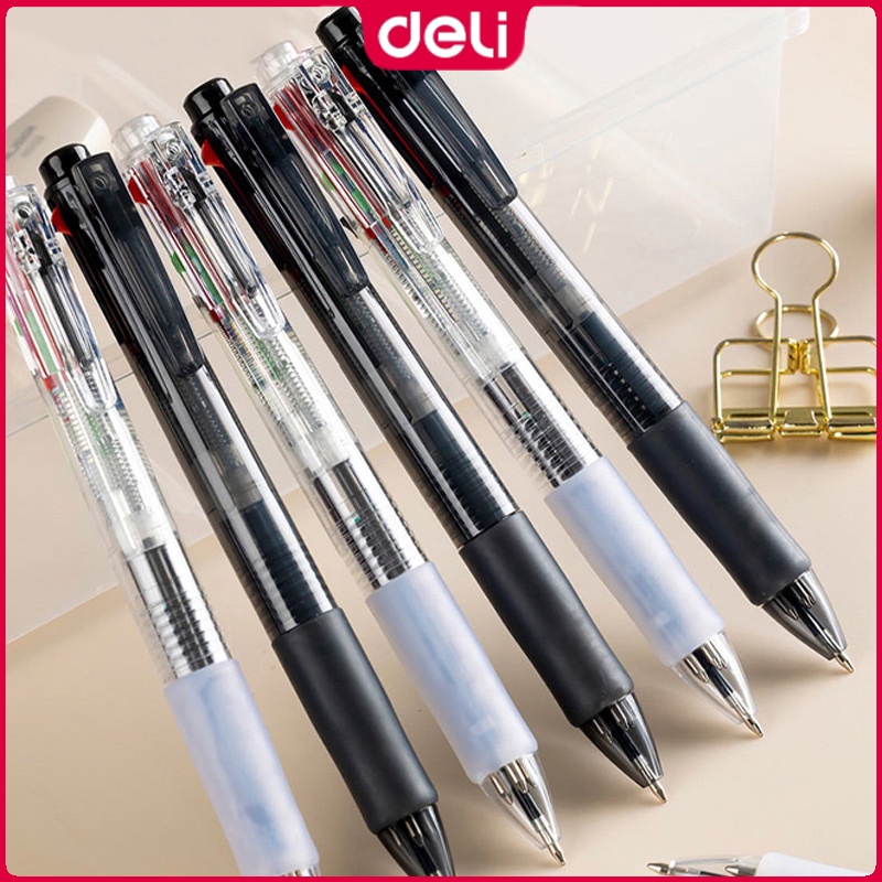 Deli 0.7mm 4Color Ballpen Multicolor Ballpoint Pen 1PCS S313 | Shopee ...