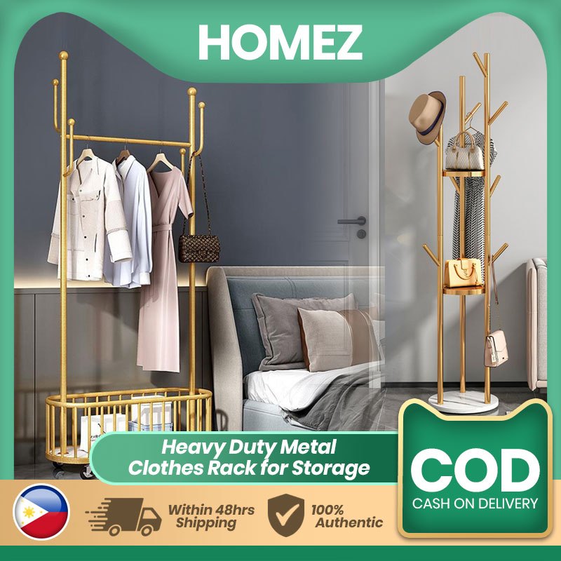 Metal Clothes Rack for Heavy-Duty Storage Cloth Drying Racks Stand ...