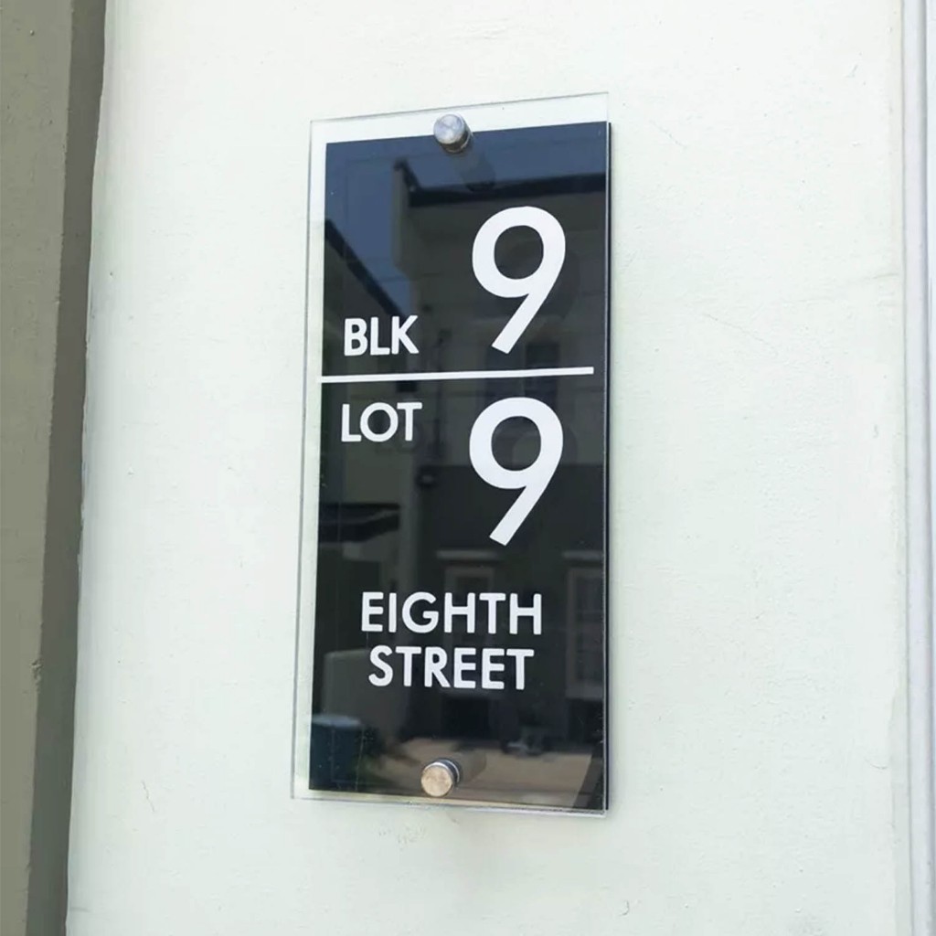 LE Acrylic House Number Address Double Black Gold White Silver BIG ...