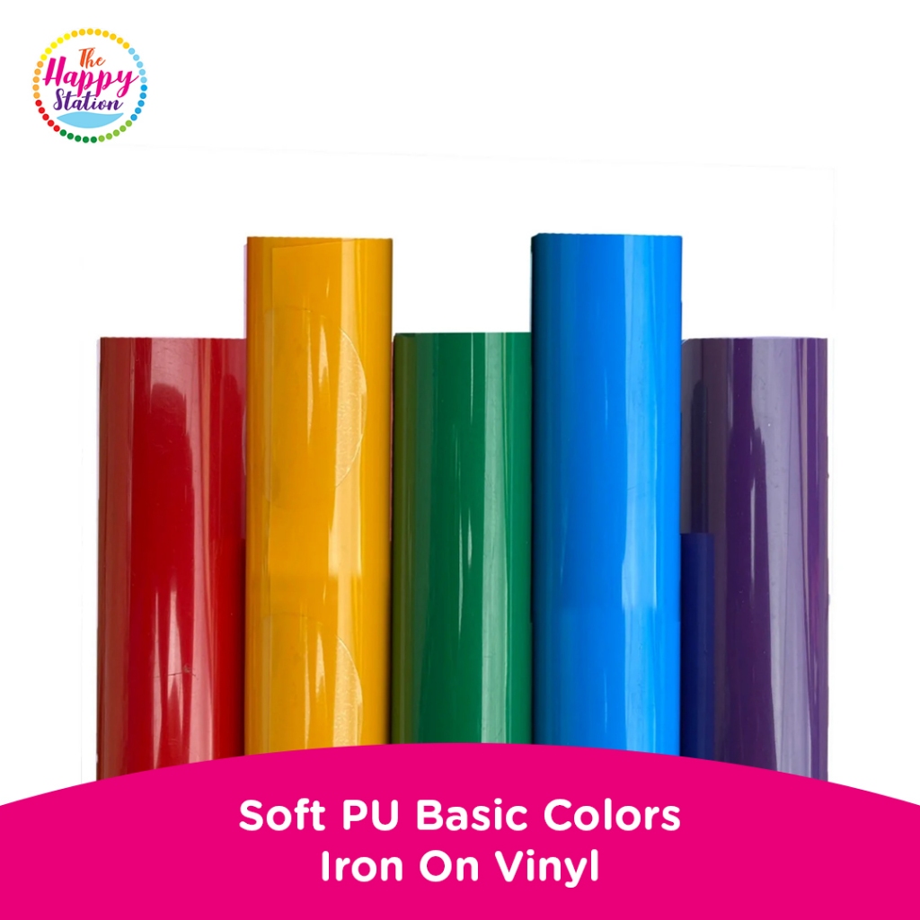 THE HAPPY STATION | Soft-PU Basic Colors Iron On Vinyl, HTV | Shopee ...