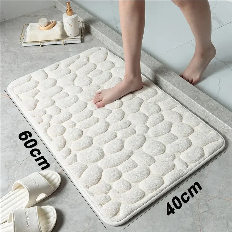 Japan bathroom floor mat quick-drying non-slip bathroom mat pebble non-slip carpet bathroom door ...