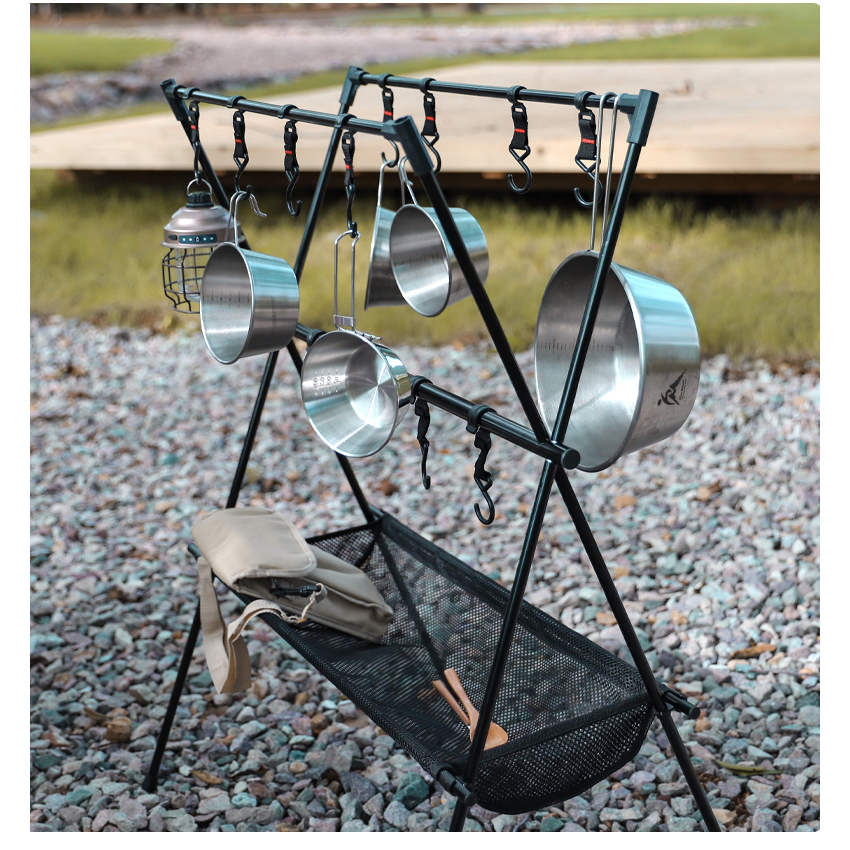 Camping Hanging Rack Outdoor Camping ShelfAluminum Alloy Multi-Layer ...