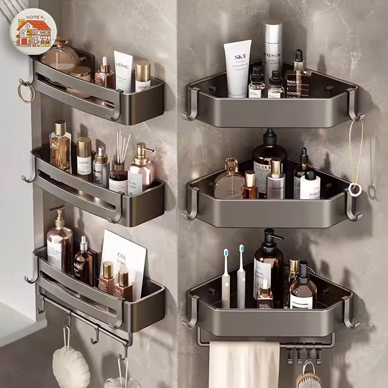 COD-Bathroom Organizer Storage Shelf Rack Space Stainless Aluminum ...