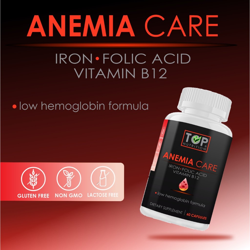 TOPNutrition Anemia Care B Complex Folic Acid Iron Vitamin B12 | Shopee ...