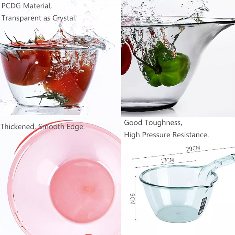 Plastic Water Dipper Clear Kitchen Transparent Scooper Bathroom Toilet ...