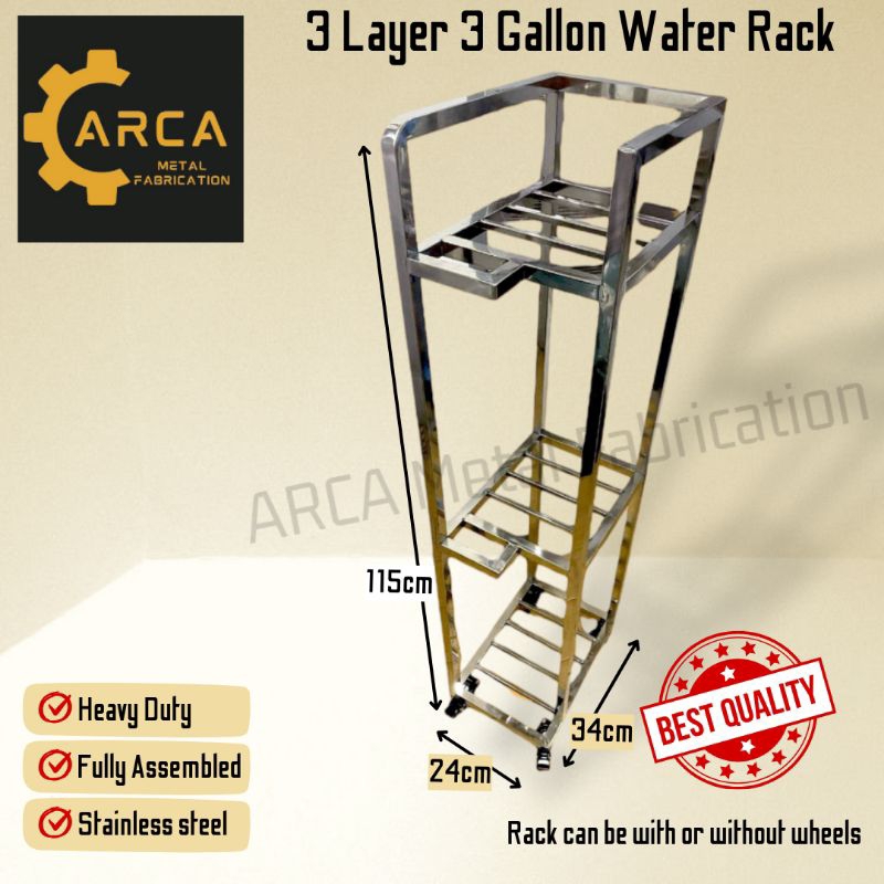 STAINLESS 3 LAYER 3 GALLON WATER RACK | Shopee Philippines