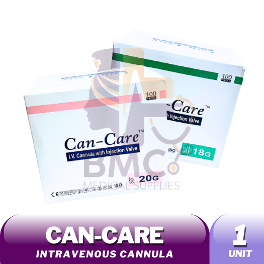 Can-Care Intravenous Cannulation w/ Wings Inj Valve (Sold Per Box ...