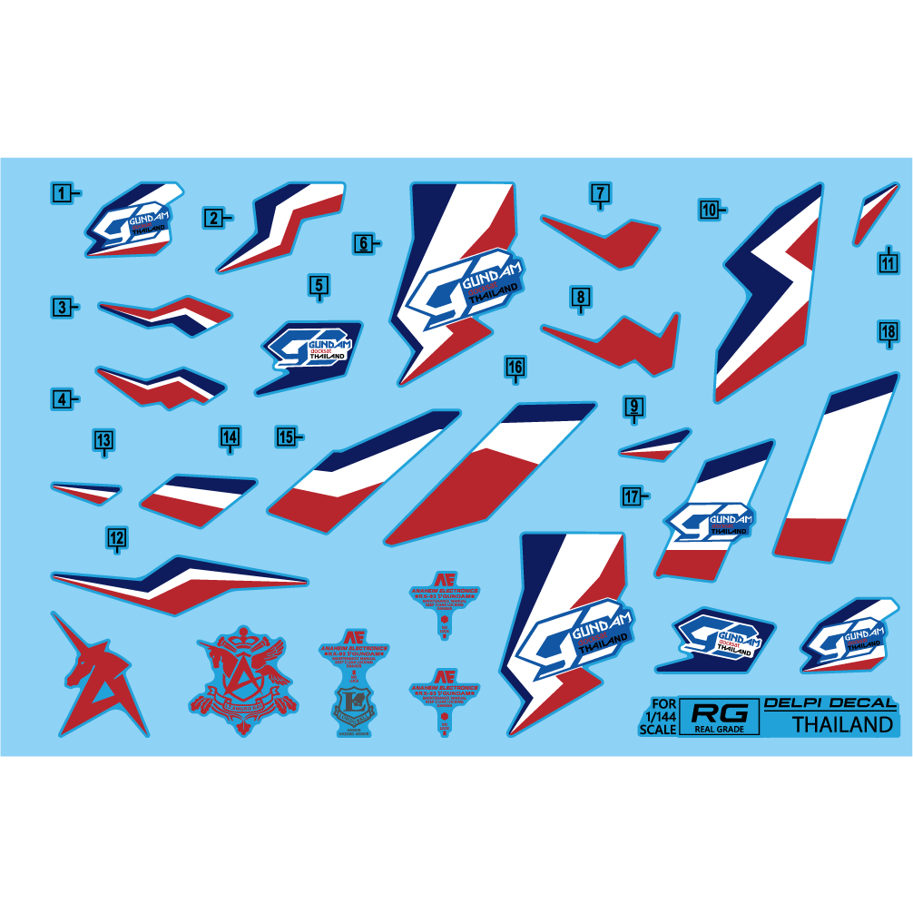 Delpi Decal RG RX-93 Nu Gundam Thailand Waterslide Decals | Shopee ...