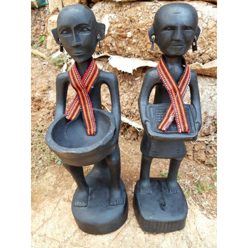 WOODEN BLACK BULUL/RICE GOD/GODESS PAIR 16 INCHES | Shopee Philippines