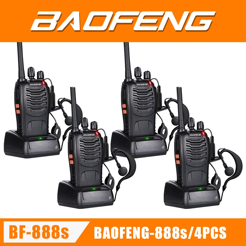 Baofeng 888s 5W Set Of 4 Two-Way Radio Walkie Talkie Long Range Handset ...