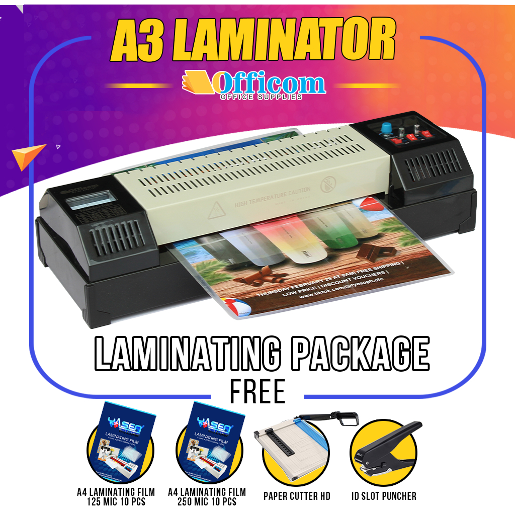 Officom Professional Laminator Machine A3 Size 330hp Hot And Cold