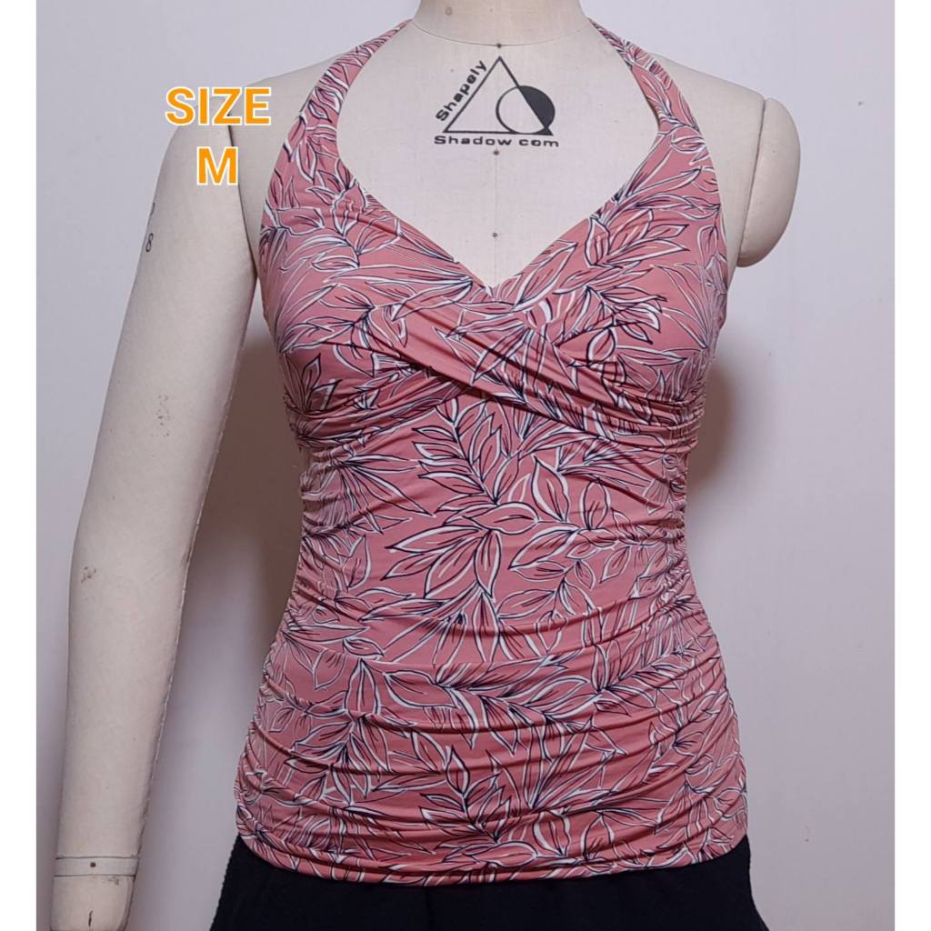 KONA SOL Women's Wrap Halter Tankini Top- Pink Leaf | Shopee Philippines