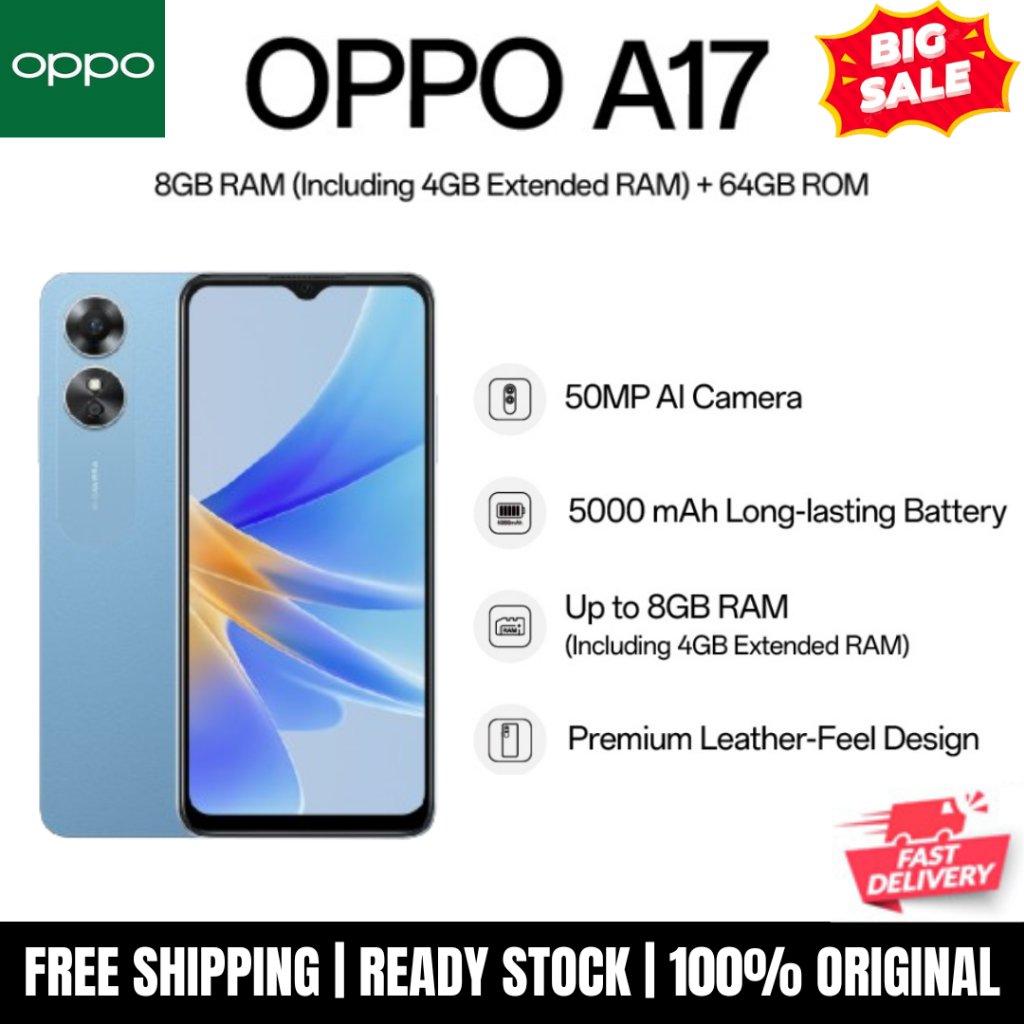 OPPO A17 | 50MP AI Camera Smartphone | 5000mAh Long-Lasting Battery ...