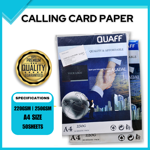 QUAFF Calling Card Matte Inkjet Paper 220Gsm | 250Gsm | 300Gsm A4 Size ...