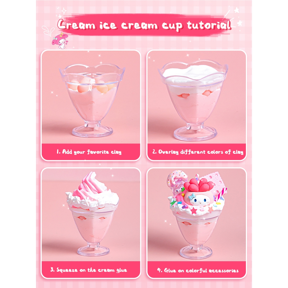 343 pcs Acrylic Sticker Goo Card DIY Kit Ice Cream Cup Guka Toys for ...