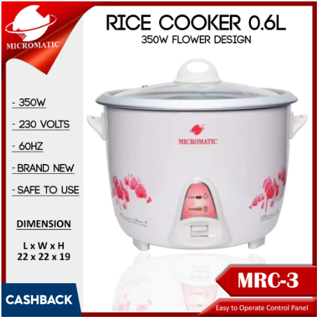 MICROMATIC RICE COOKER MRC-3 3 to 4 cups of rice | Shopee Philippines