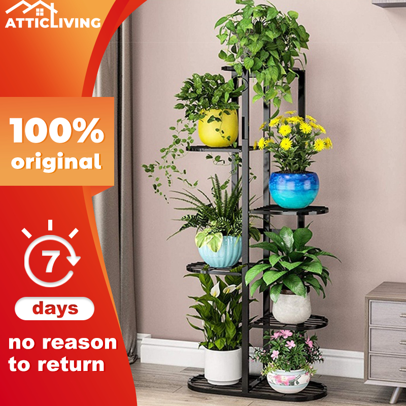 ATTICLIVING 8 Tiers Plant Rack Display Shelf Plant Stand Indoor Outdoor ...