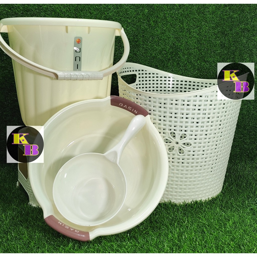 UNIK SET (3in1) (4in1) (5in1) / BASIN/ LAUNDRY BASKET/TIMBA/TABO/ STOOL ...