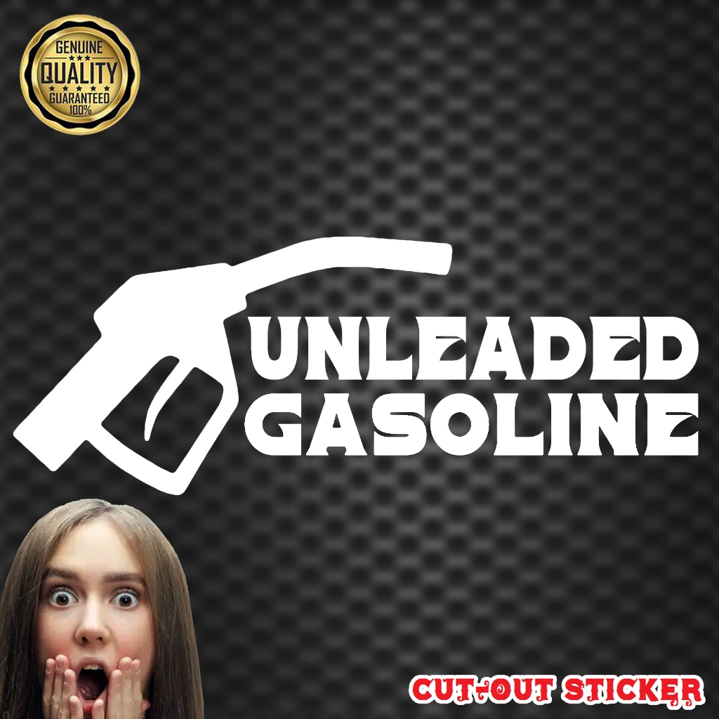 UNLEADED GASOLINE LABEL 4X1.5 INCHES CUTOUT STICKER FOR CAR | Shopee ...