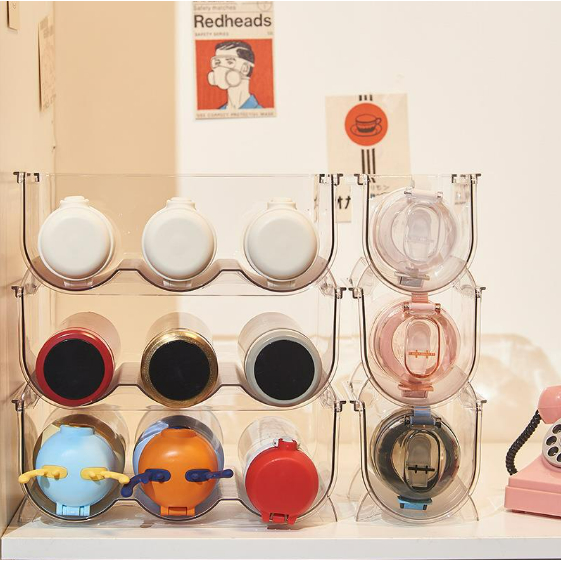 Acrylic Stackable Water Bottle Wine Holder Storage Rack Transparent ...