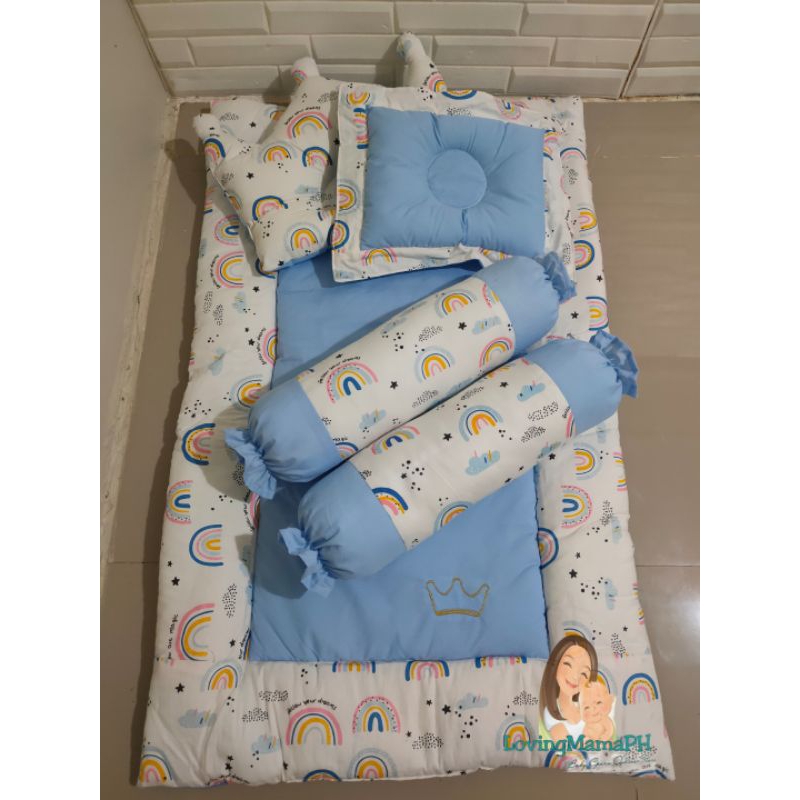 6in1 Baby Comforter Bed Sheet with Bumper Guard Crown Pillow Set Shopee Philippines
