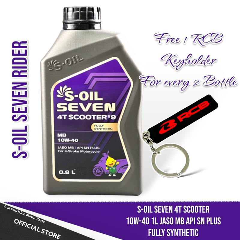 S-OIL 7 4T SCOOTER #9 10W/40 FULLY SYNTHETIC JASO MB API SN PLUS 800ML ...